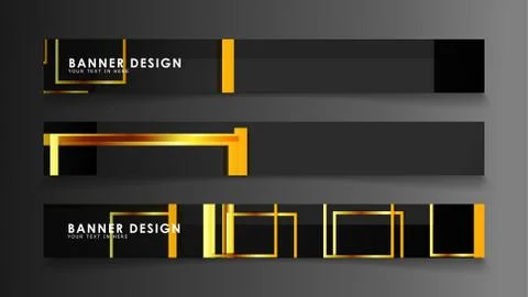 Set a banner with a rectangular background in gold and dark . vector illustra イラスト素材