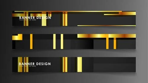 Set a banner with a rectangular background in gold and dark . vector illustra イラスト素材