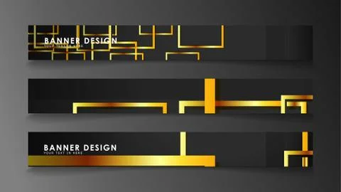 Set a banner with a rectangular background in gold and dark . vector illustra イラスト素材