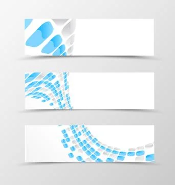 Set of banner wave design Stock Illustration
