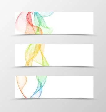 Set of banner wave design Stock Illustration
