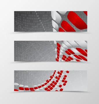 Set of banner wave design Stock Illustration