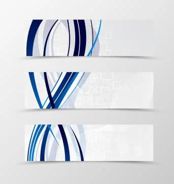 Set of banner wave design Stock Illustration