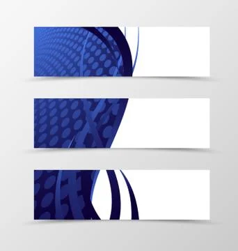 Set of banner wave design Stock Illustration