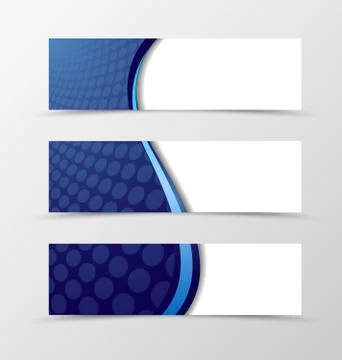 Set of banner wave design Stock Illustration