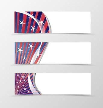 Set of banner wavy design Stock Illustration