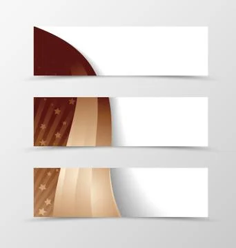 Set of banner wavy design Stock Illustration