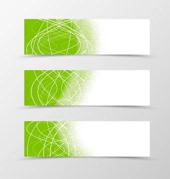 Set of banner wavy design Illustrazione stock