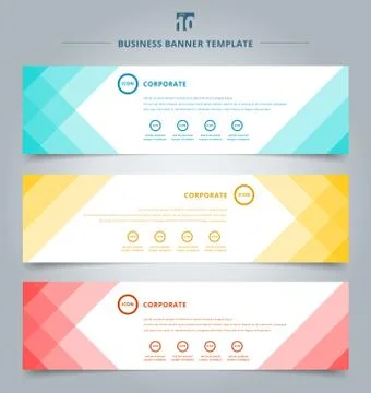 Set of banner web templates geometric header design background. Stock Illustration