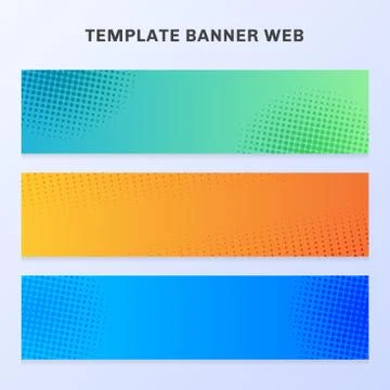 Set of banner web vibrant gradient color with halftone texture and background Stock Illustration
