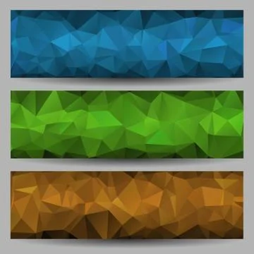 Set of banners with abstract triangles Stock Illustration