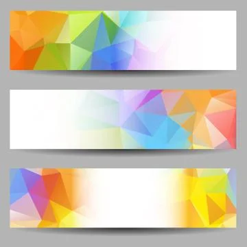 Set of banners with abstract triangles Stock Illustration