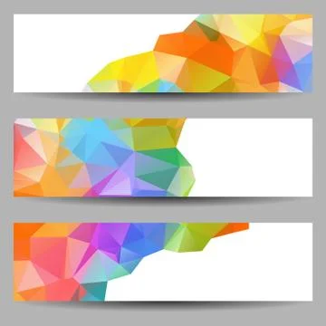 Set of banners with abstract triangles Stock-Illustration