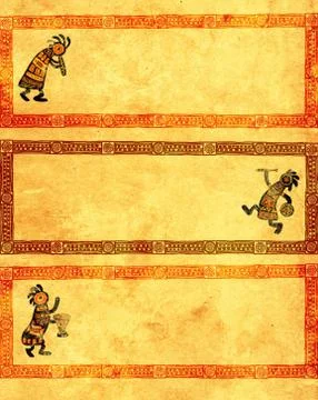Set of banners with African traditional patterns Stock Illustration