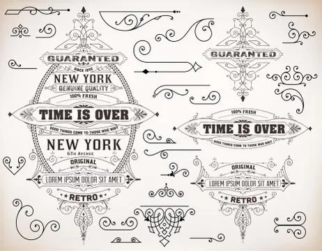 Set of banners and design elements Stock Illustration