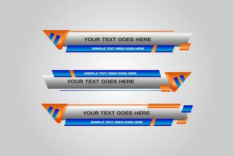 Set banners and lower thirds for news channel design concept Stock Illustration
