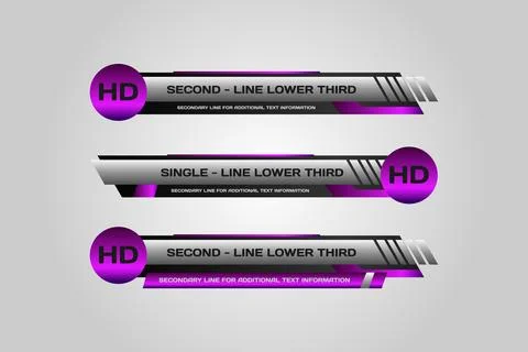 Set banners and lower thirds for news channel design isolated Stock Illustration