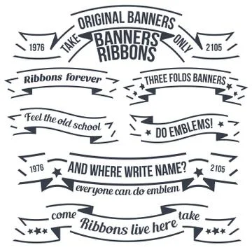 Set of banners and ribbons Stock Illustration