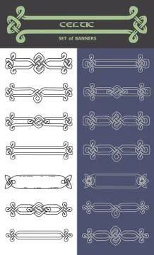 Set of banners in Celtic style. Stock Illustration