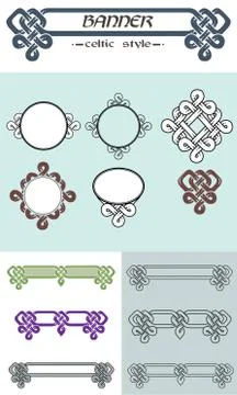 Set of banners in Celtic style. Stock Illustration