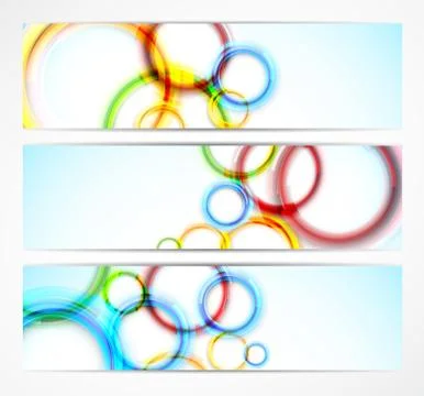 Set of banners with circles Stock Illustration