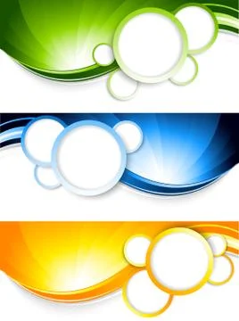 Set of banners with circles Stock Illustration