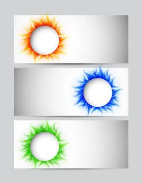 Set of banners with circles Illustrazione stock
