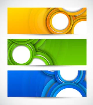 Set of banners with circles Stock Illustration