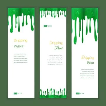 Set banners with clorful seamless dripping pain Stock Illustration