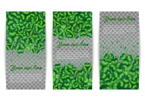 Set banners of clover leaves Stock Illustration