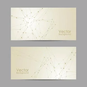 Set of banners with connected lines and dots. Stock Illustration