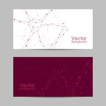 Set of banners with connected lines and dots. 스톡 일러스트