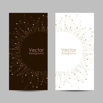 Set of banners with connected lines and dots. Stock Illustration