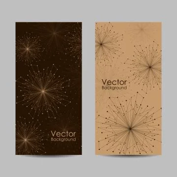 Set of banners with connected lines and dots. Stock Illustration