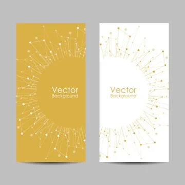 Set of banners with connected lines and dots. Stock Illustration
