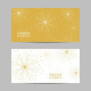 Set of banners with connected lines and dots. イラスト素材