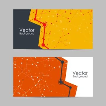 Set of banners with connected lines and dots. Stock Illustration