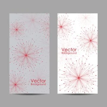 Set of banners with connected lines and dots. Stock Illustration