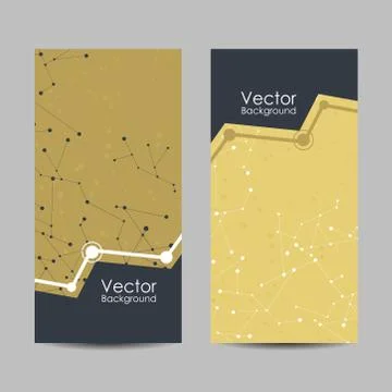 Set of banners with connected lines and dots. Stock Illustration