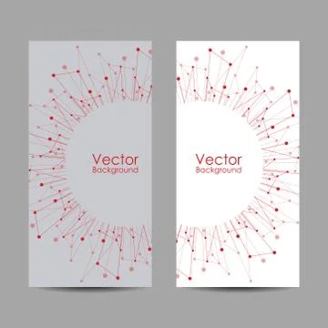Set of banners with connected lines and dots. Stock Illustration