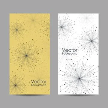 Set of banners with connected lines and dots. イラスト素材