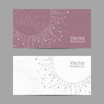 Set of banners with connected lines and dots. Stock Illustration