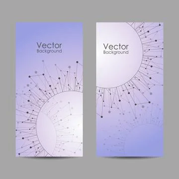Set of banners with connected lines and dots. Stock Illustration