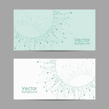Set of banners with connected lines and dots. Stock Illustration