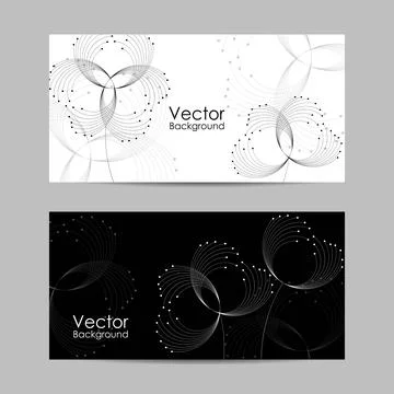 Set of banners with connected lines and dots. Stock Illustration