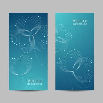 Set of banners with connected lines and dots. Stock Illustration
