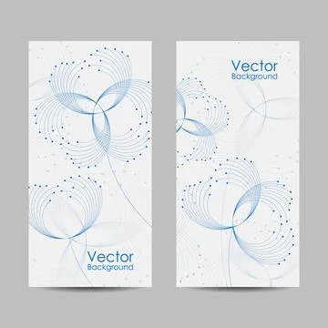 Set of banners with connected lines and dots. Stock Illustration