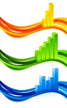 Set of banners with diagram Stock Illustration
