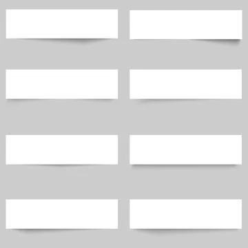 Set of banners with different shadows on transparent background. Vector Stock Illustration