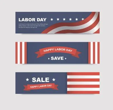 Set of banners with flags Stock Illustration
